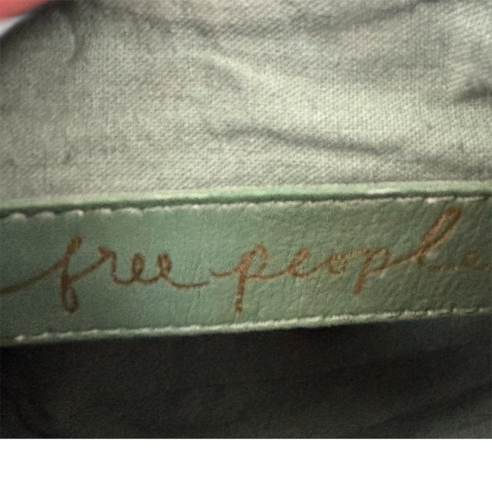 Free People Happy Hour Crossbody Bag Green Suede/Leather Twisted Hand strap - Picture 6 of 10